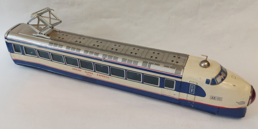 Daiya tinplate overhead electric Japanese Bullet Train floor toy